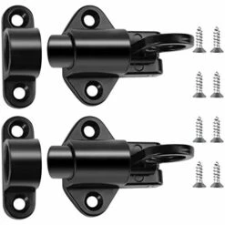 VOCTEIN Lot De 2 Loquets De Porte Automatiques – Loquets De Porte En Alliage De Zinc Loquets à Ressort Loquets De Porte à Rebond Automatique, Loquets De Porte à Rebond à Ressort Avec Vis, Pour Portes D'armoire (noir)