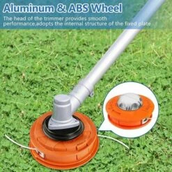 TANèTUE Tete Debroussailleuse Universelle, T&ecirc;te De Tondeuse &agrave; Gazon Universelle En Aluminium Twister Concave-convexe Pour Ligne D'alimentation Adapt&eacute;e &agrave; La Ferme De La Cour Du Jardin M10x1.25LH Orange -Débroussailleuse Soldes Magasin 67429565 3