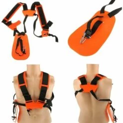 AOUGO Strimmer Double Bandoulière Harnais Ceinture Rembourrée Ceinture Pour Débroussailleuse Tondeuse Jardin Sécateur (Orange) -Débroussailleuse Soldes Magasin 67646019 3