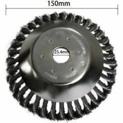 Cisea Tête Brosse Désherbage Avec Contre-écrou Pour Débroussailleuse, Plateau Désherbage En Fil D'acier Universel, Tête D'herbe Roue Au Manganèse Brosse Pièces De Rechange, 150 X 25,4 Mm -Débroussailleuse Soldes Magasin 67672530 3