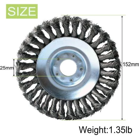 ENLENK 6 Pouces(150mm*25.4mm) Tête Brosse Désherbage Pour Jardin Brique Route Pavage Joints Moss Rouille élimination 4 ENLENK 6 Pouces(150mm*25.4mm) Tête Brosse Désherbage Pour Jardin Brique Route Pavage Joints Moss Rouille élimination – Image 2