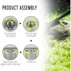 ENLENK Tête De Fil En Aluminium, Tête De Coupe Universelle à 4 Fils, Tête De Tondeuse à Gazon En Aluminium, Tête De Tondeuse à Gazon, Tête De Débroussailleuse Pour Jardin, Pelouse, Cour -Débroussailleuse Soldes Magasin 67680225 5