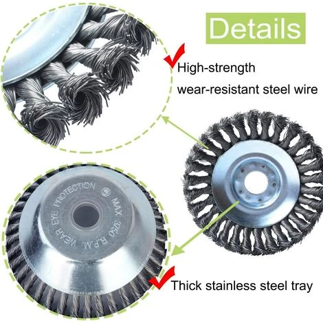 ENLENK Brosse De Désherbage à Tête De 6 "(150 Mm * 25,4 Mm) Pour L'élimination De La Mousse Et De La Rouille Des Joints De Pavage De Briques De Jardin 5 ENLENK Brosse De Désherbage à Tête De 6 "(150 Mm * 25,4 Mm) Pour L'élimination De La Mousse Et De La Rouille Des Joints De Pavage De Briques De Jardin – Image 3