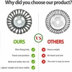 ECHOO Tête De Débroussailleuse Conique En Fil De Fer Noué Pour Tondeuse à Gazon - Plateau De Désherbage En Métal Pour Débroussailleuse (Diamètre Extérieur150mm, Trou Intérieur 25mm) -Débroussailleuse Soldes Magasin 67696718 3