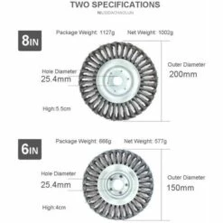 FLYME Tête De Désherbage Fil D'acier, 6 Pouce Brosse Rotative Disque De Pinceau à Roue Pour Outils De Pelouse Jardin Agriculture - Trou Intérieur 25.4mm (6 Pouce) -Débroussailleuse Soldes Magasin 67806757 2