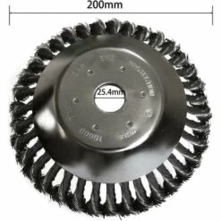 THSINDE THSIDNE Tête De Brosse Contre Les Mauvaises Herbes Avec Contre-écrou Pour Débroussailleuse, Plateau De Désherbage Universel En Fil D'acier, Pièces De Rechange De Brosse De Roue De Manganèse De Tête D'herbe, 200 X 25,4 Mm -Débroussailleuse Soldes Magasin 67872439 3