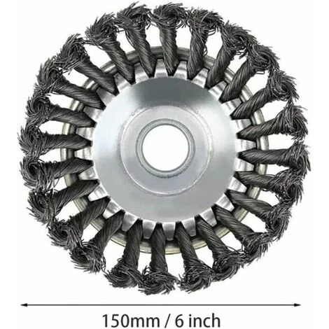 Jardin Piscine Brosse De Débroussailleuse à Gazon, 6 Pouce Tête De Tondeuse à Fil Avec Roue En Fil D'acier Solide, Brosse à Désherber Ronde En Métal LangRay 4 Jardin Piscine Brosse De Débroussailleuse à Gazon, 6 Pouce Tête De Tondeuse à Fil Avec Roue En Fil D'acier Solide, Brosse à Désherber Ronde En Métal LangRay – Image 2