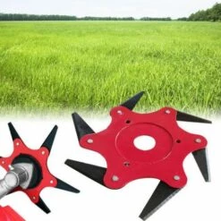 QERSTA Tête De Débroussailleuse En Métal à 6 Dents - Tête De Tondeuse à Gazon De Jardin 2 Commandes - Lame Rouge, Noire -Débroussailleuse Soldes Magasin 67962685 4
