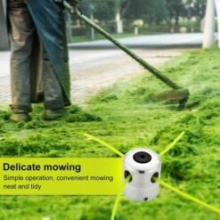 GRID COOL Tête De Débroussailleuse Universelle Aluminium Fils Tête Coupe-bordure Tête Double Fil Bobine Tête Fil Nylon Pour Tondeuse, 1 Têtes De Fil + 4 Fils -Débroussailleuse Soldes Magasin 68073258 5