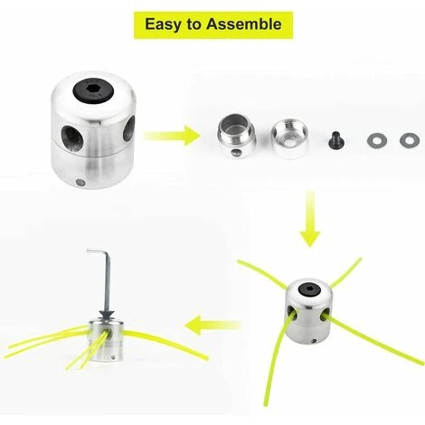 Cisea Tête De Débroussailleuse Universelle Aluminium Fils Tête Coupe-bordure Tête Double Fil Bobine Tête Fil Nylon Pour Tondeuse, 1 Têtes De Fil + 4 Fils 5 Cisea Tête De Débroussailleuse Universelle Aluminium Fils Tête Coupe-bordure Tête Double Fil Bobine Tête Fil Nylon Pour Tondeuse, 1 Têtes De Fil + 4 Fils – Image 3