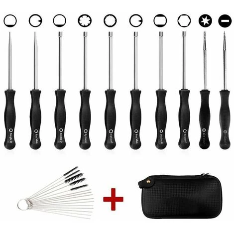 QERSTA Lot De 10 Outil De Réglage De Carburateur Avec Brosse De Nettoyage Aiguille De Carburateur 3 QERSTA Lot De 10 Outil De Réglage De Carburateur Avec Brosse De Nettoyage Aiguille De Carburateur