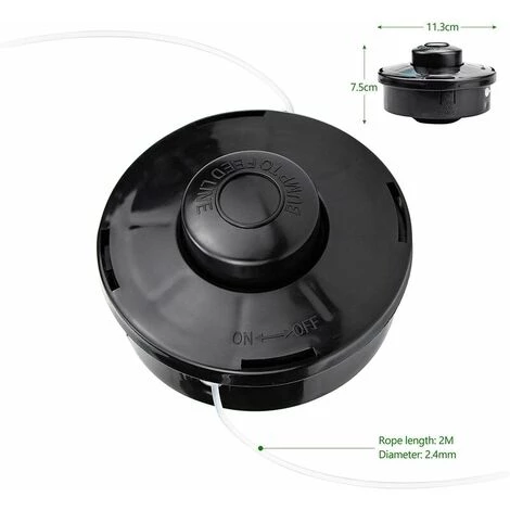 Lot De 2 Têtes De Tondeuse à Gazon Universelles Noires En Nylon Pour Tondeuse à Gazon M10 X 1,25 Pour Débroussailleuse à Essence, Betterlife HANBING 4 Lot De 2 Têtes De Tondeuse à Gazon Universelles Noires En Nylon Pour Tondeuse à Gazon M10 X 1,25 Pour Débroussailleuse à Essence, Betterlife HANBING – Image 2