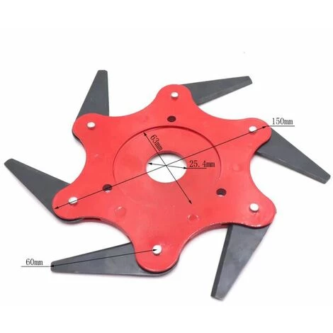QERSTA Tête De Débroussailleuse En Métal à 6 Dents - Tête De Tondeuse à Gazon De Jardin 2 Commandes - Lame Rouge, Noire 4 QERSTA Tête De Débroussailleuse En Métal à 6 Dents - Tête De Tondeuse à Gazon De Jardin 2 Commandes - Lame Rouge, Noire – Image 2