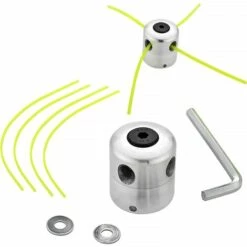 FVO 2Pièces Aluminium Fils Tête Coupe-bordure Tête Double Fil Bobine Tête Fil Nylon Pour Débroussailleuse à Essence Tondeuse à Gazon